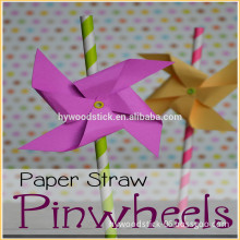 Origin Colorful Printing Wholesale Drinking Cocktail Paper Straws Pinwheel